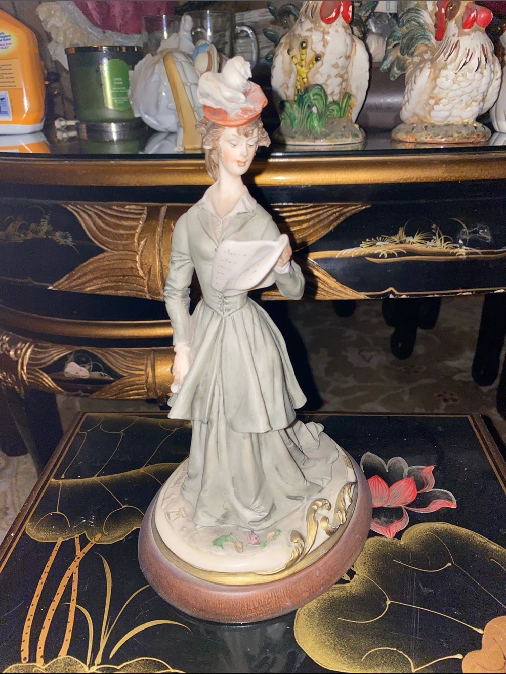Vintage Capodimonte Porcelain Lady Reading By Bruno Merli - Italy